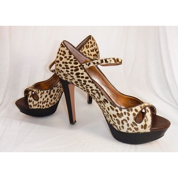 BCBGeneration Leather Animal Print Heels - Picture 2 of 4